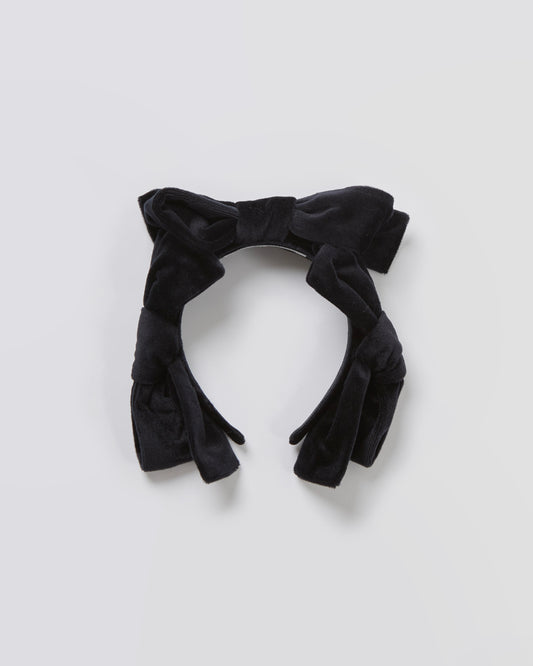 Velour Ribbon Headband(Black)