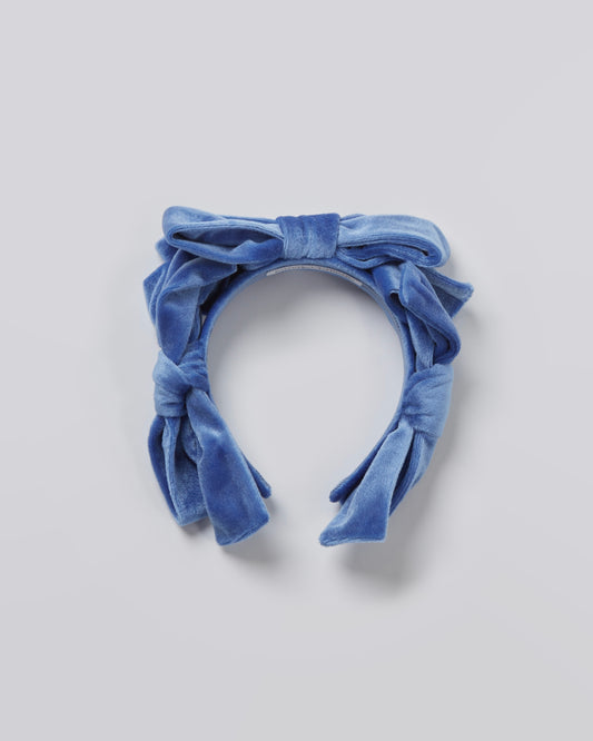 Velour Ribbon Headband(Blue)