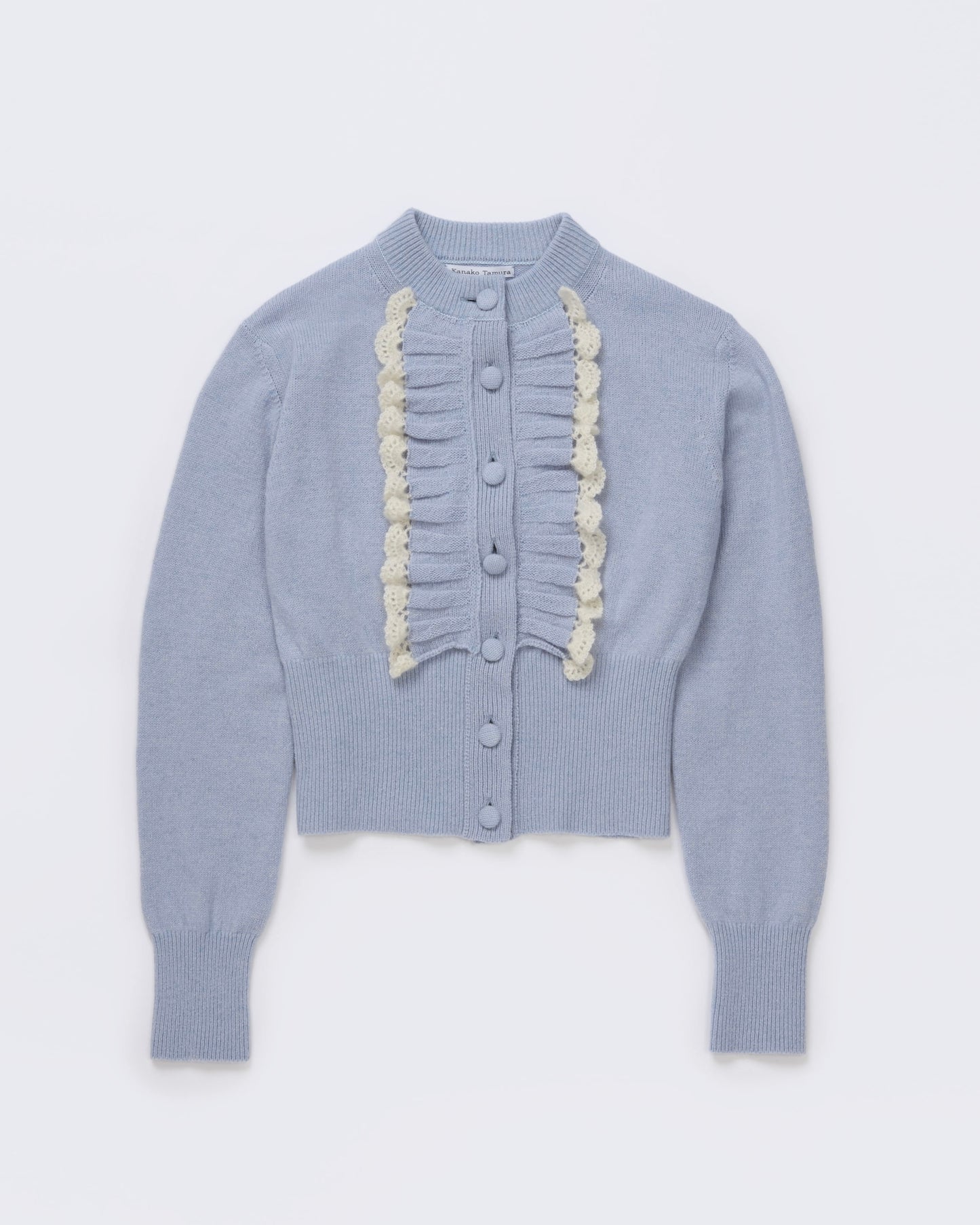 Ruffle Knit Cardigan(Light Blue)