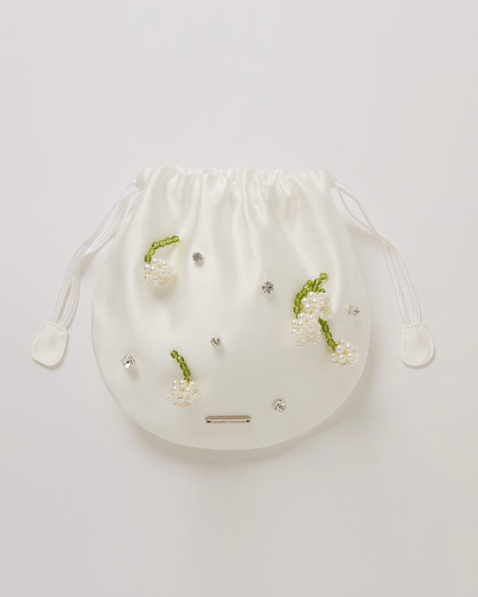 Lily of the Valley Embroidery Satin Bag
