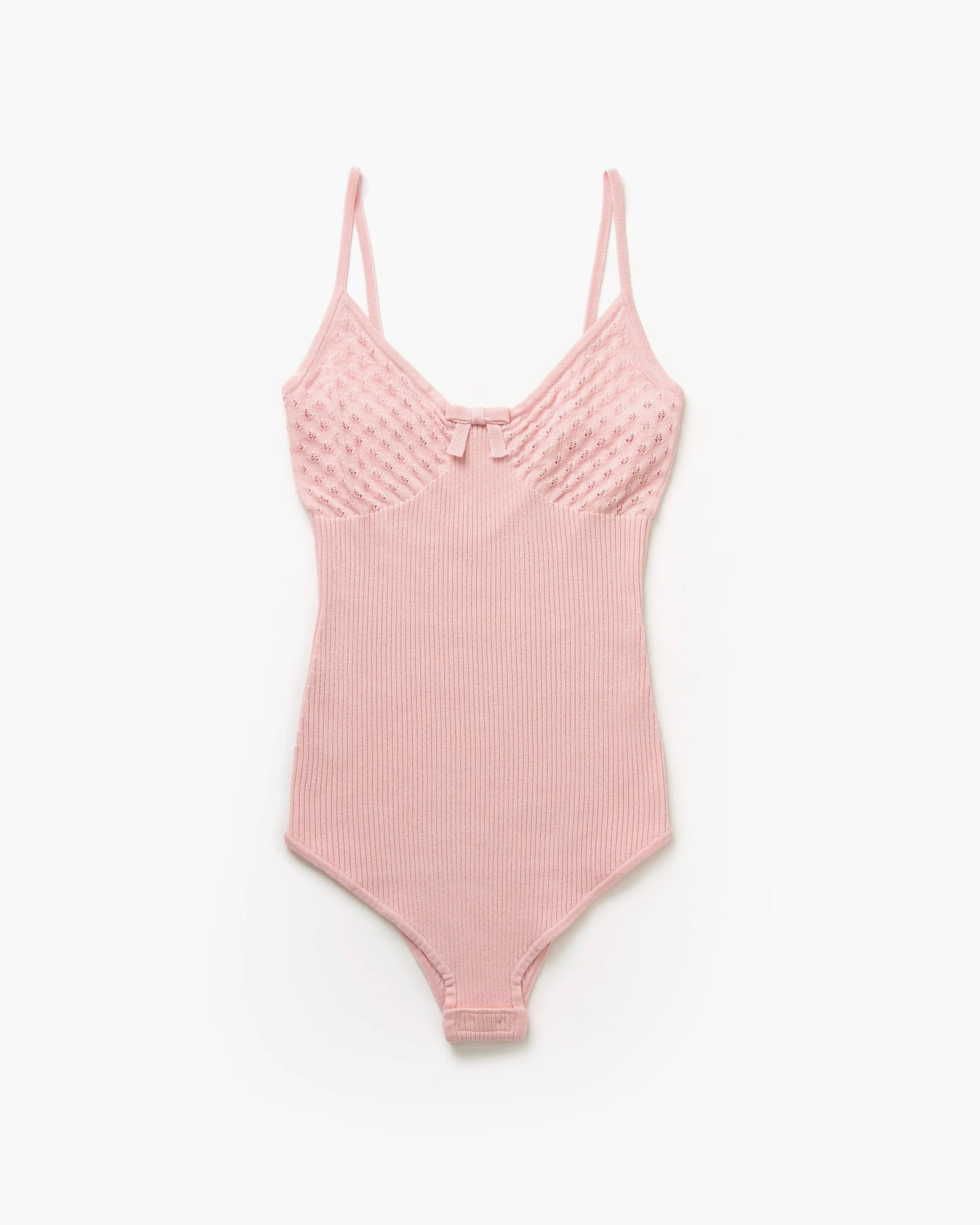 Cotton Bow Knit Bodysuit(Pink)