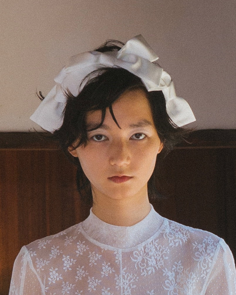 Satin Ribbon Headband(White)