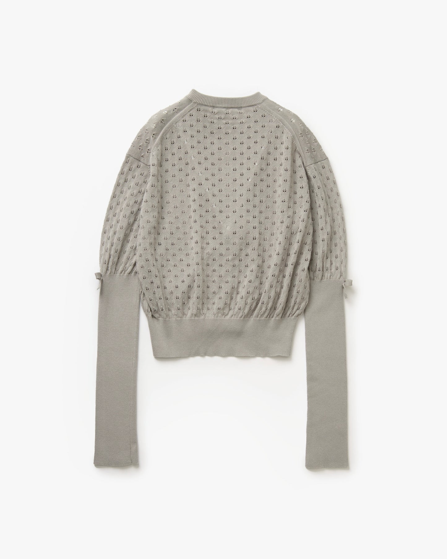 Cotton Bow Knit Cardigan(Gray)