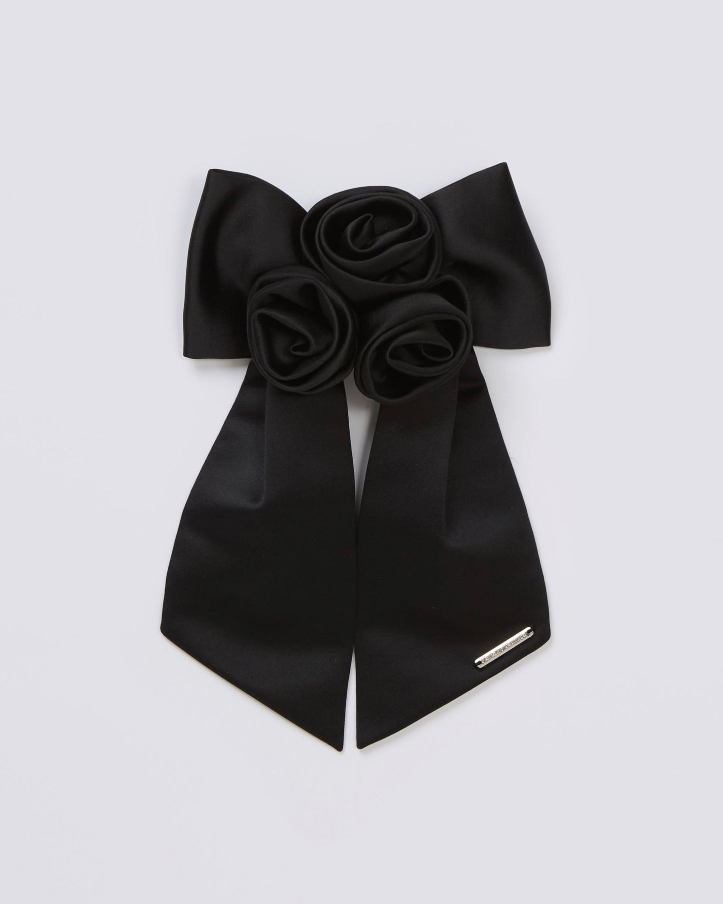 Satin Rose Barrette(Black)