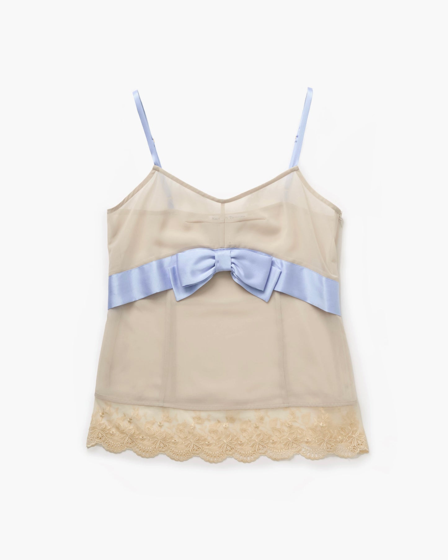 Chiffon Bow Belt Cami Top(Beige)