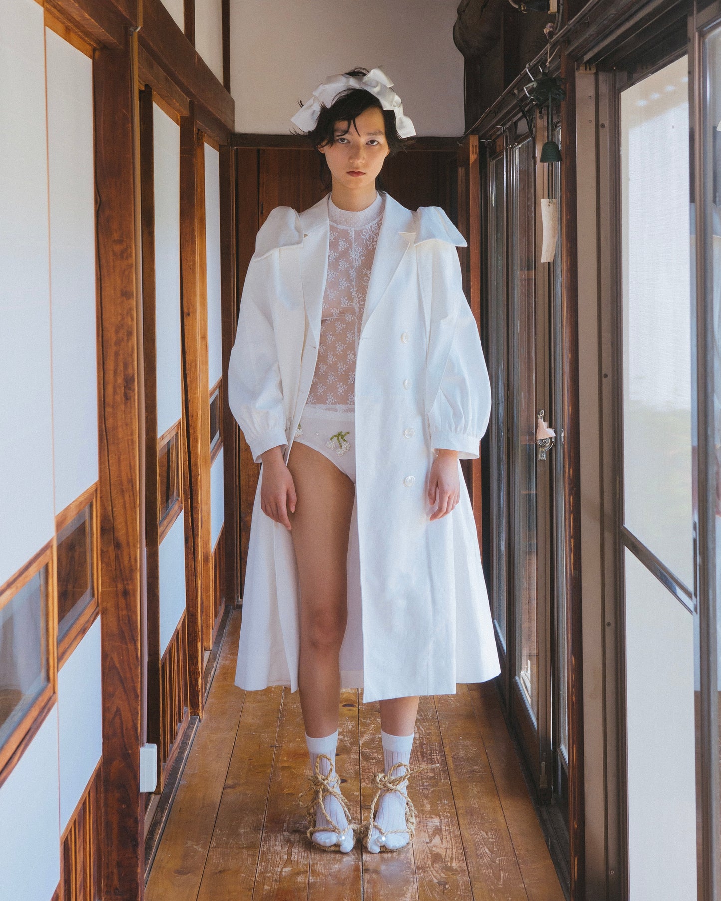 Gathered Trench Coat