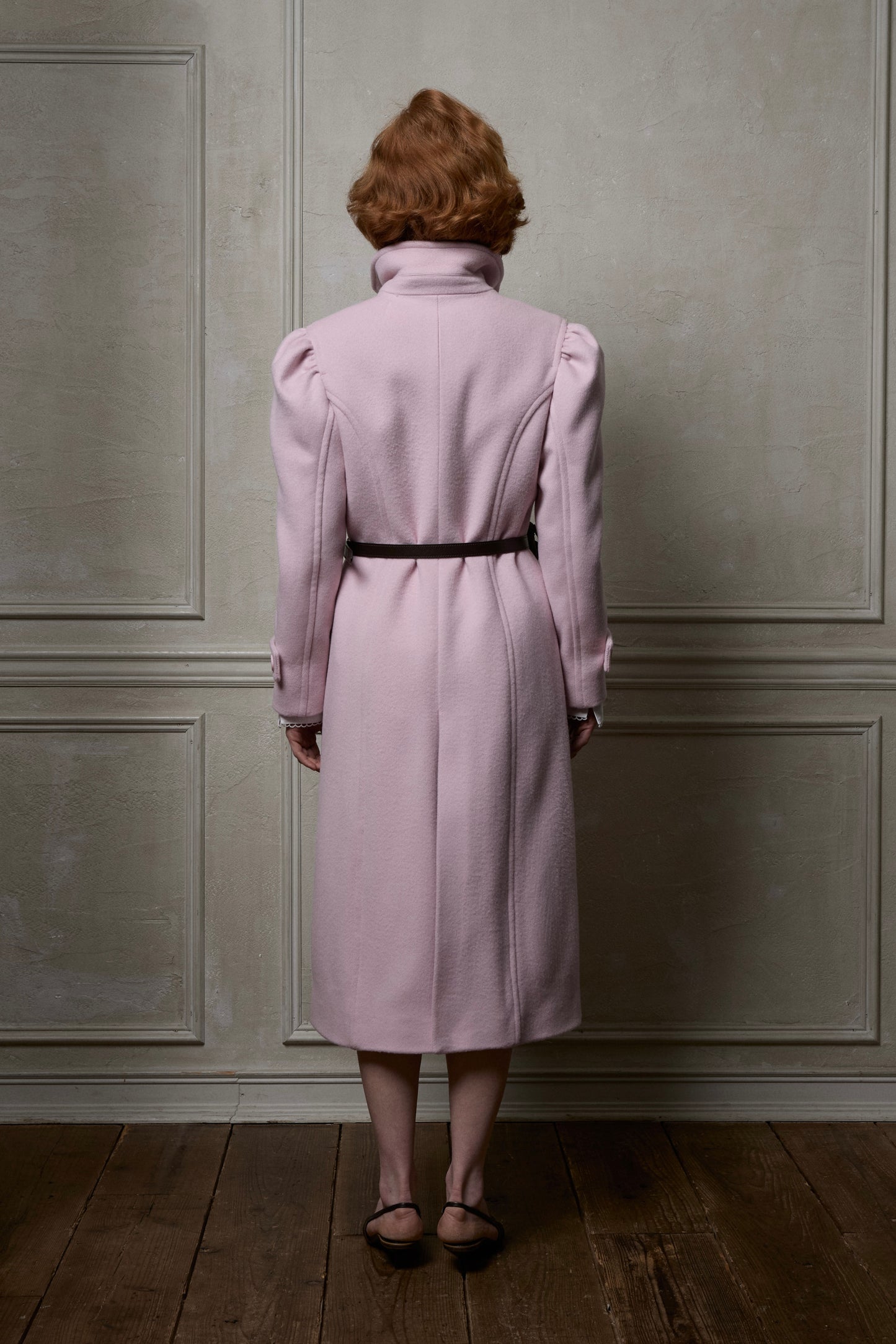 Wool Puff Sleeve Coat(Pink)