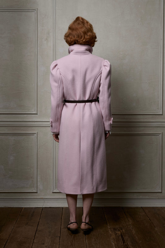 Wool Puff Sleeve Coat(Pink)