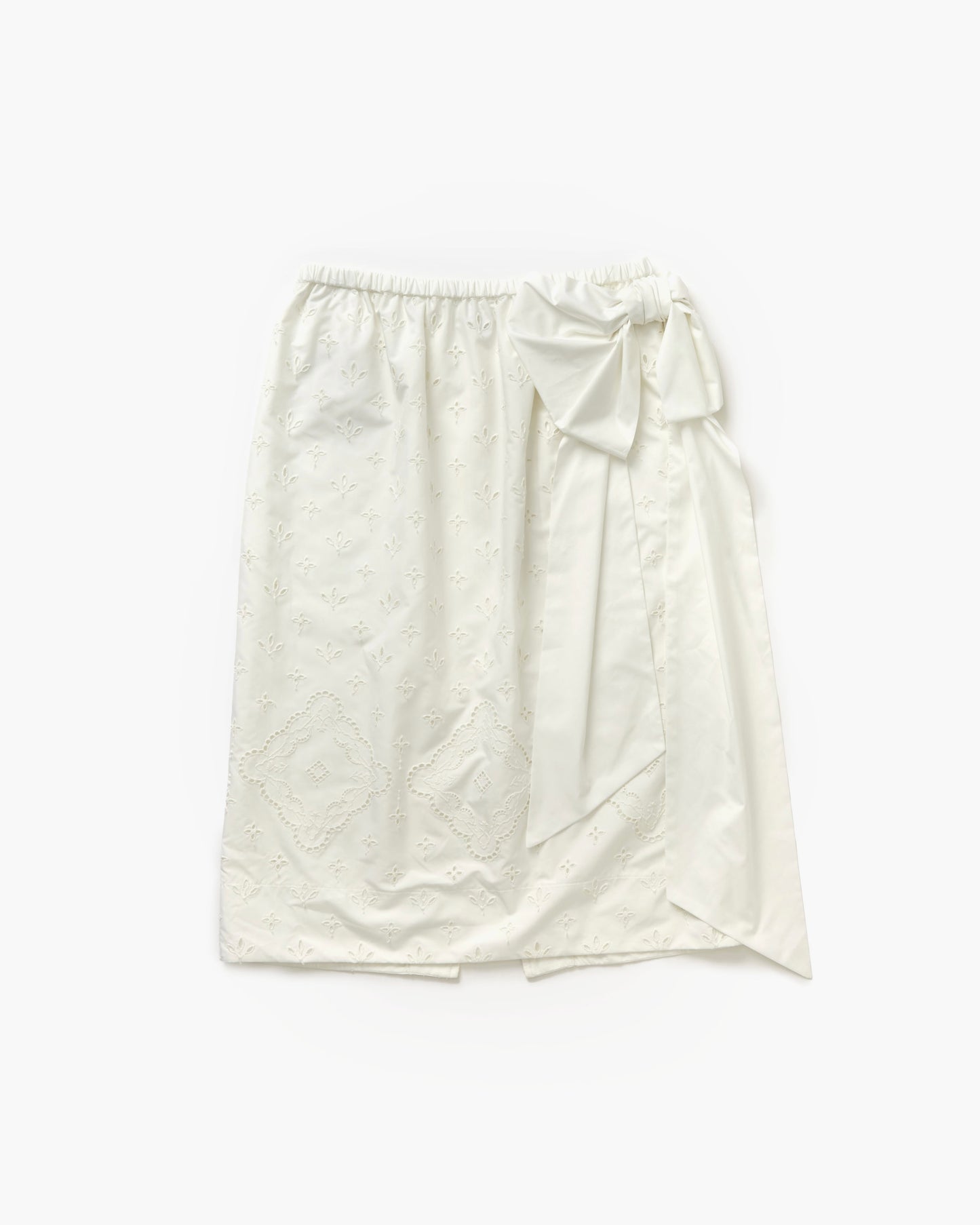 Taffeta Eyelet Lace Tight Skirt(White)