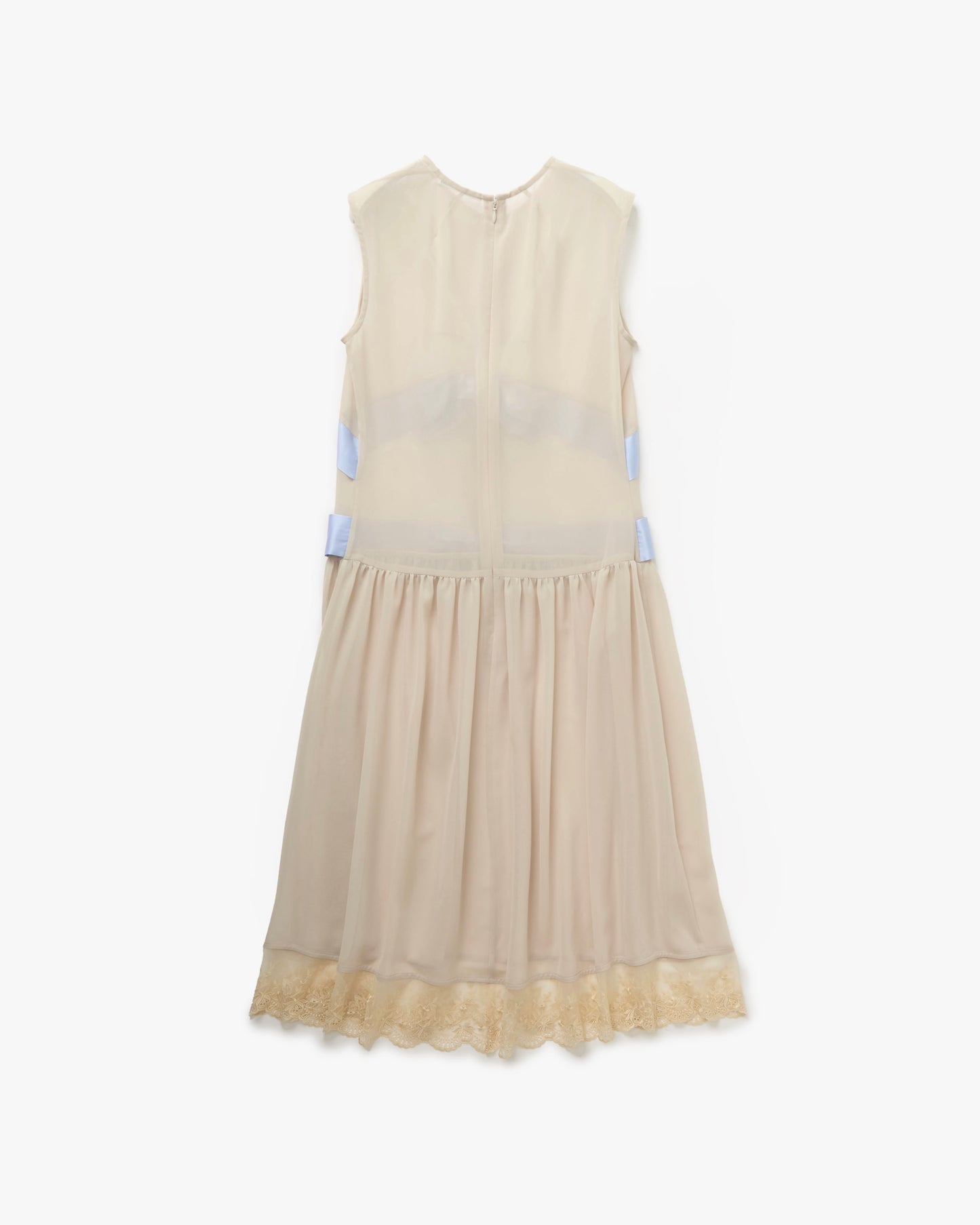 Chiffon Bow Belt Dress(Beige)