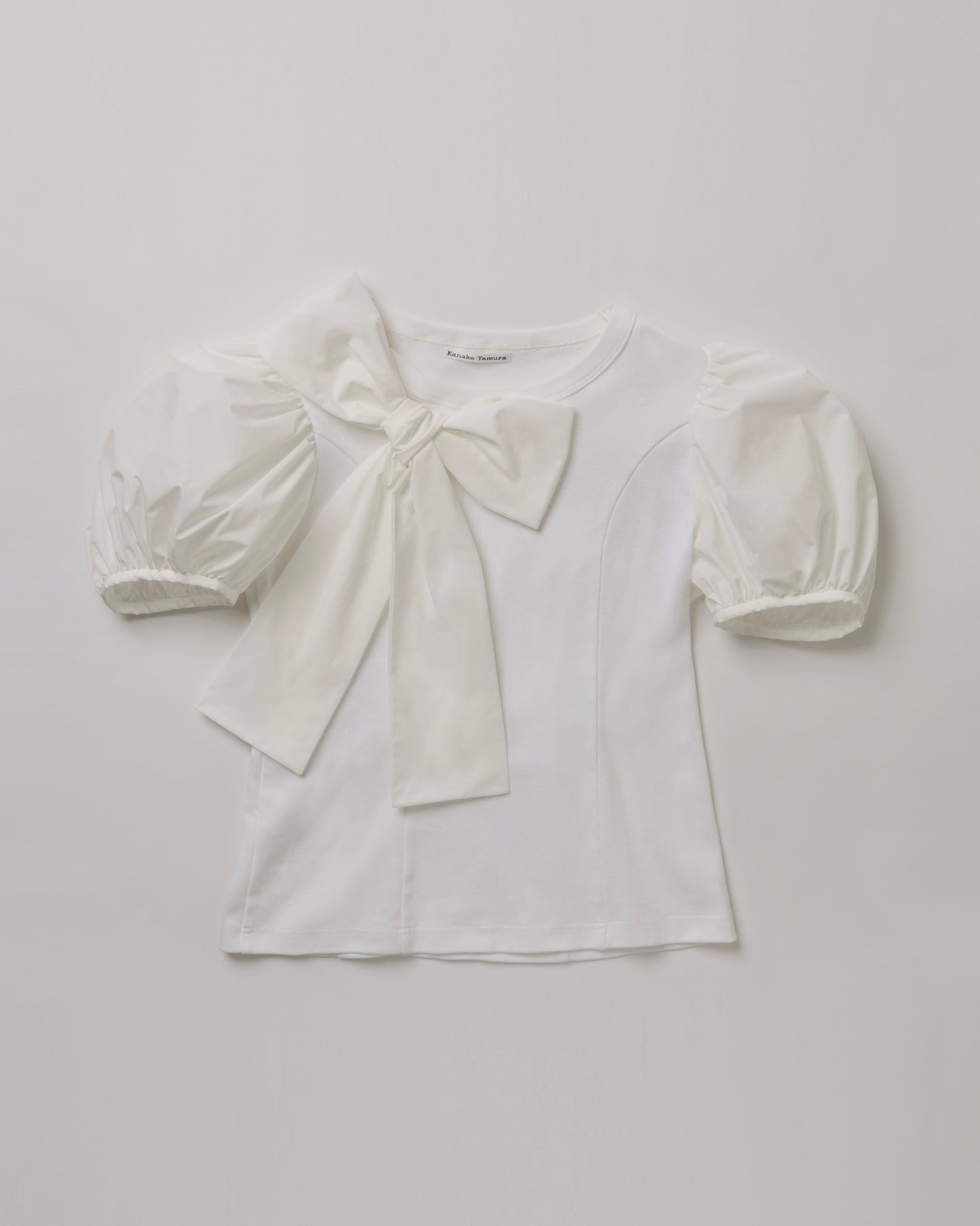 Ribbon Puff Sleeve T-Shirt
