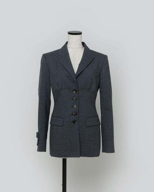 Striped Wool Jacket(Gray)
