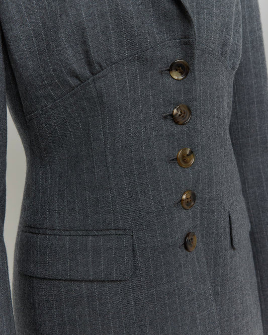 Striped Wool Jacket(Brown)