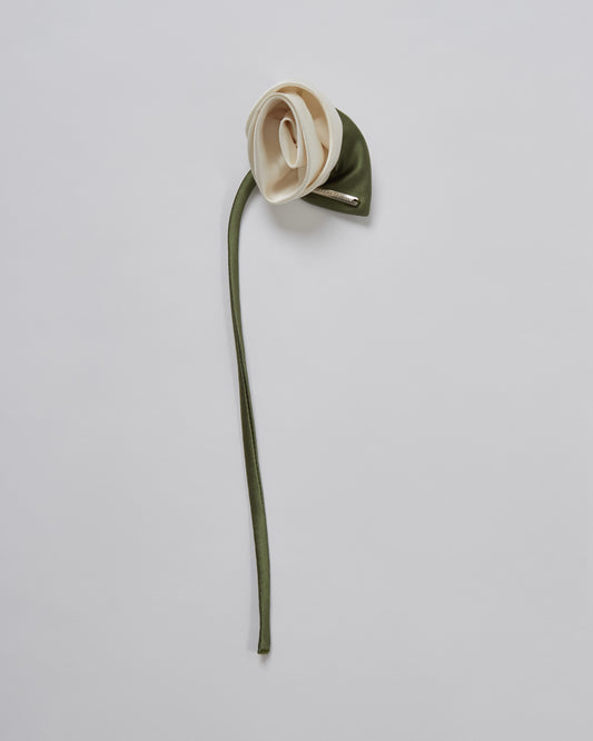 Satin Rose Brooch(Ivory)