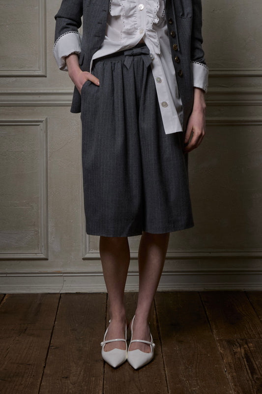 Striped Wool Layered Short Drawers(Gray)