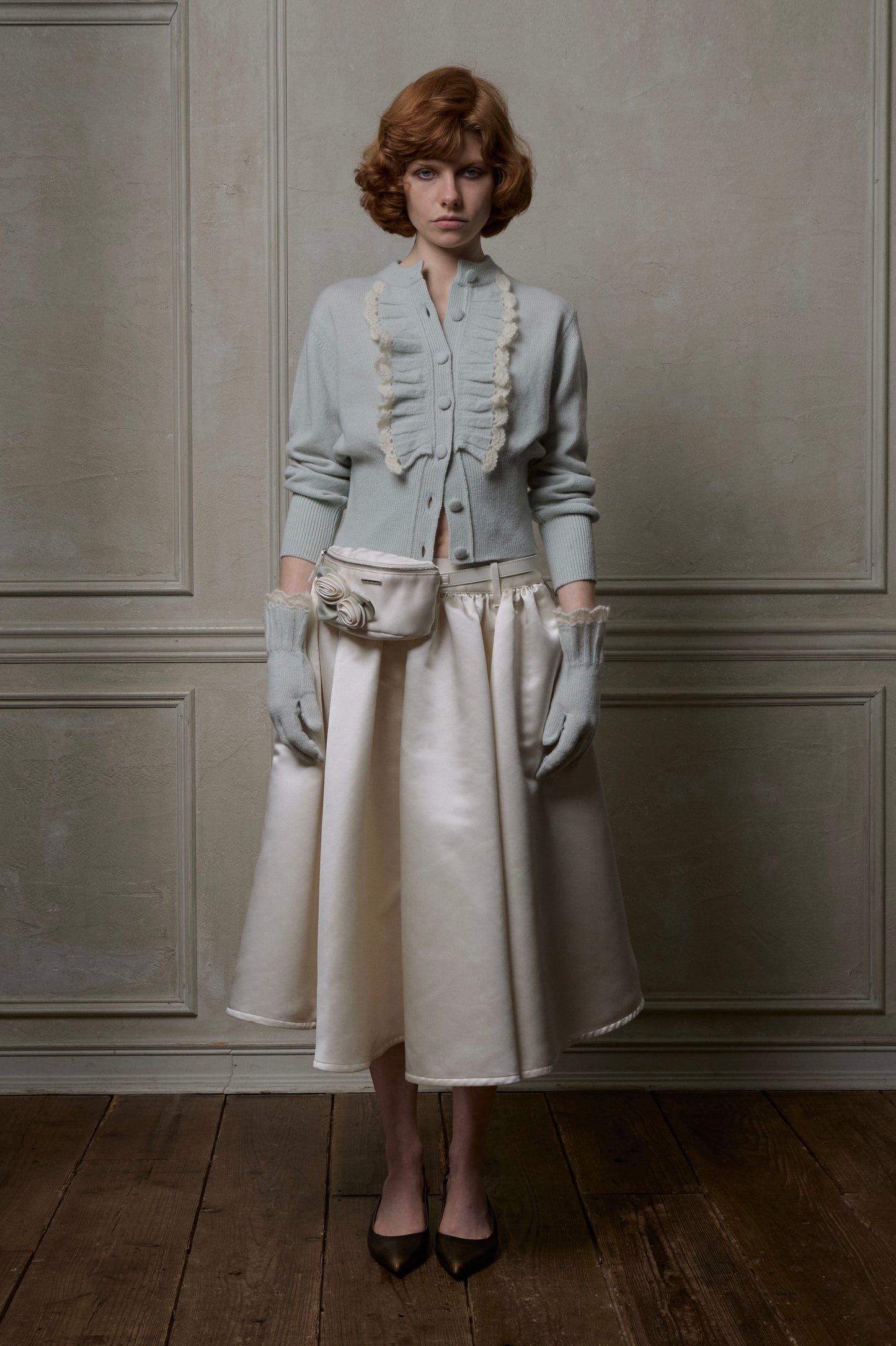 Ruffle Knit Gloves(Mint)