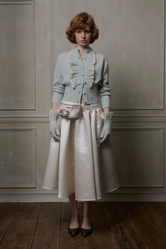 Satin Rose Belt Bag(Ivory)