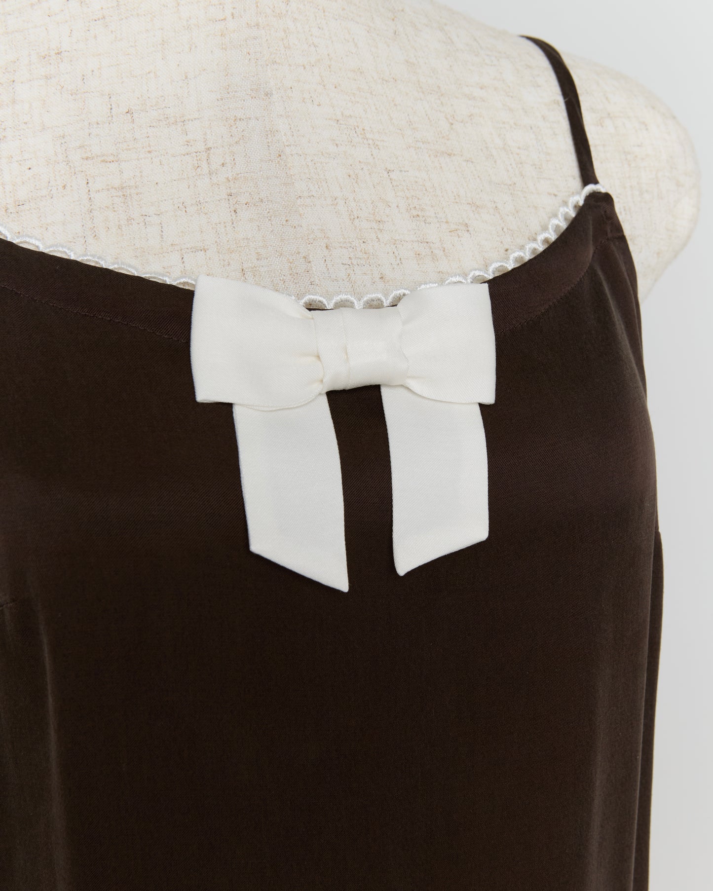 Bow Lingerie Dress(Brown)
