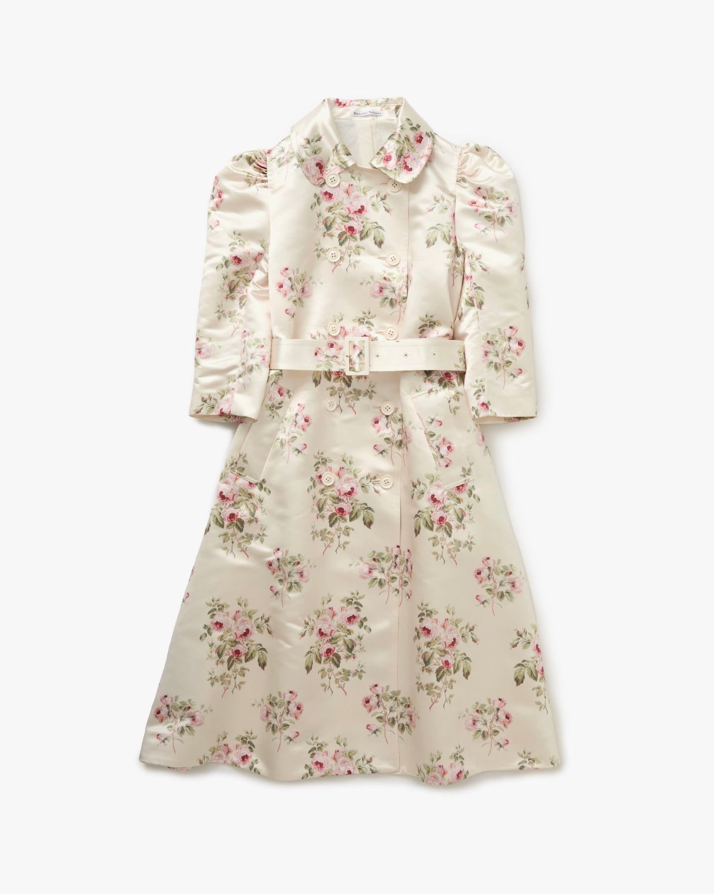 Satin Puff Sleeve Coat(Floral)