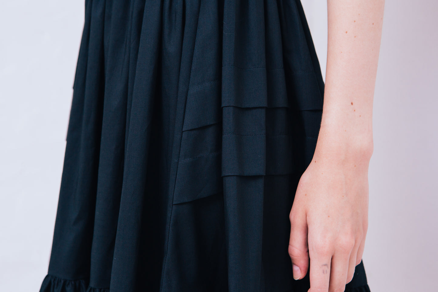 Cotton Gathered Skirt(Black)