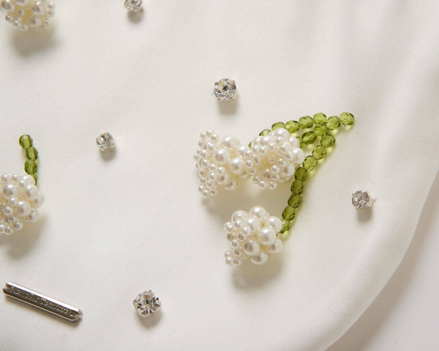 Lily of the Valley Embroidery Satin Bag