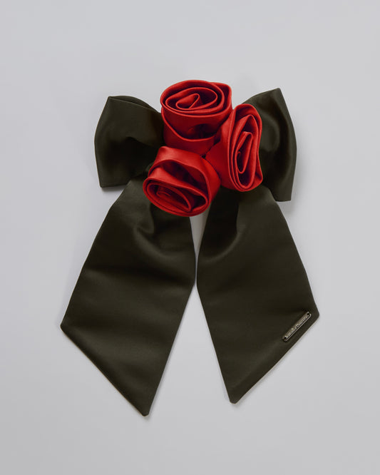 Satin Rose Barrette(Red)