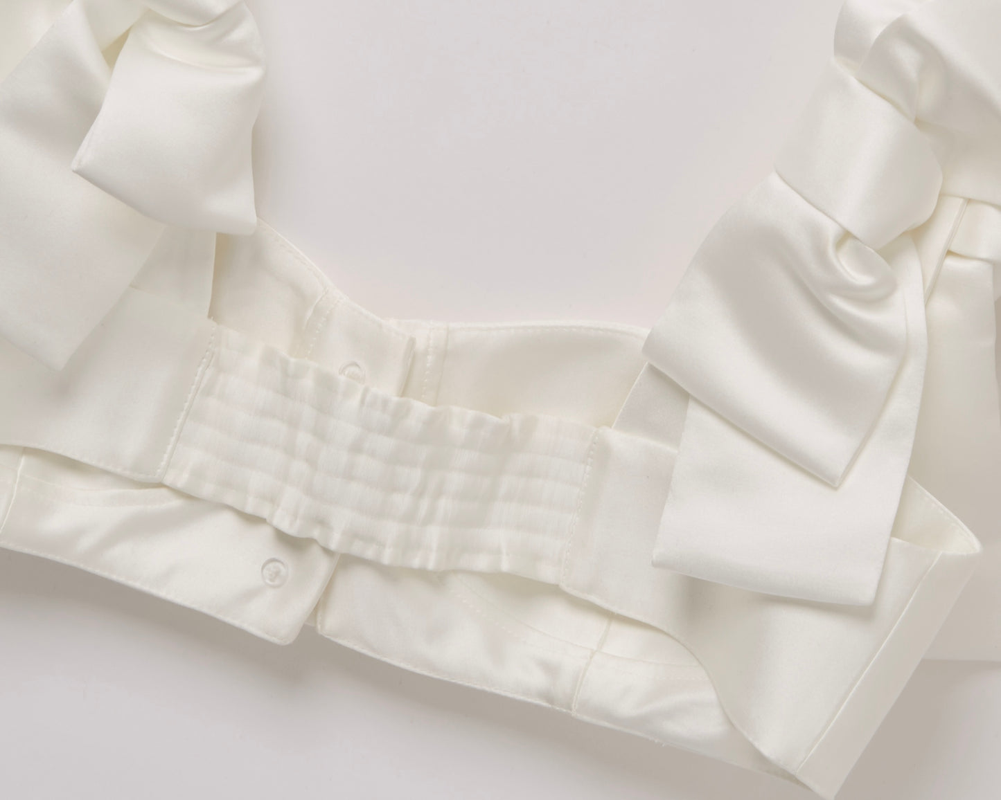 Satin Ribbon Pearl Bustier(Black)