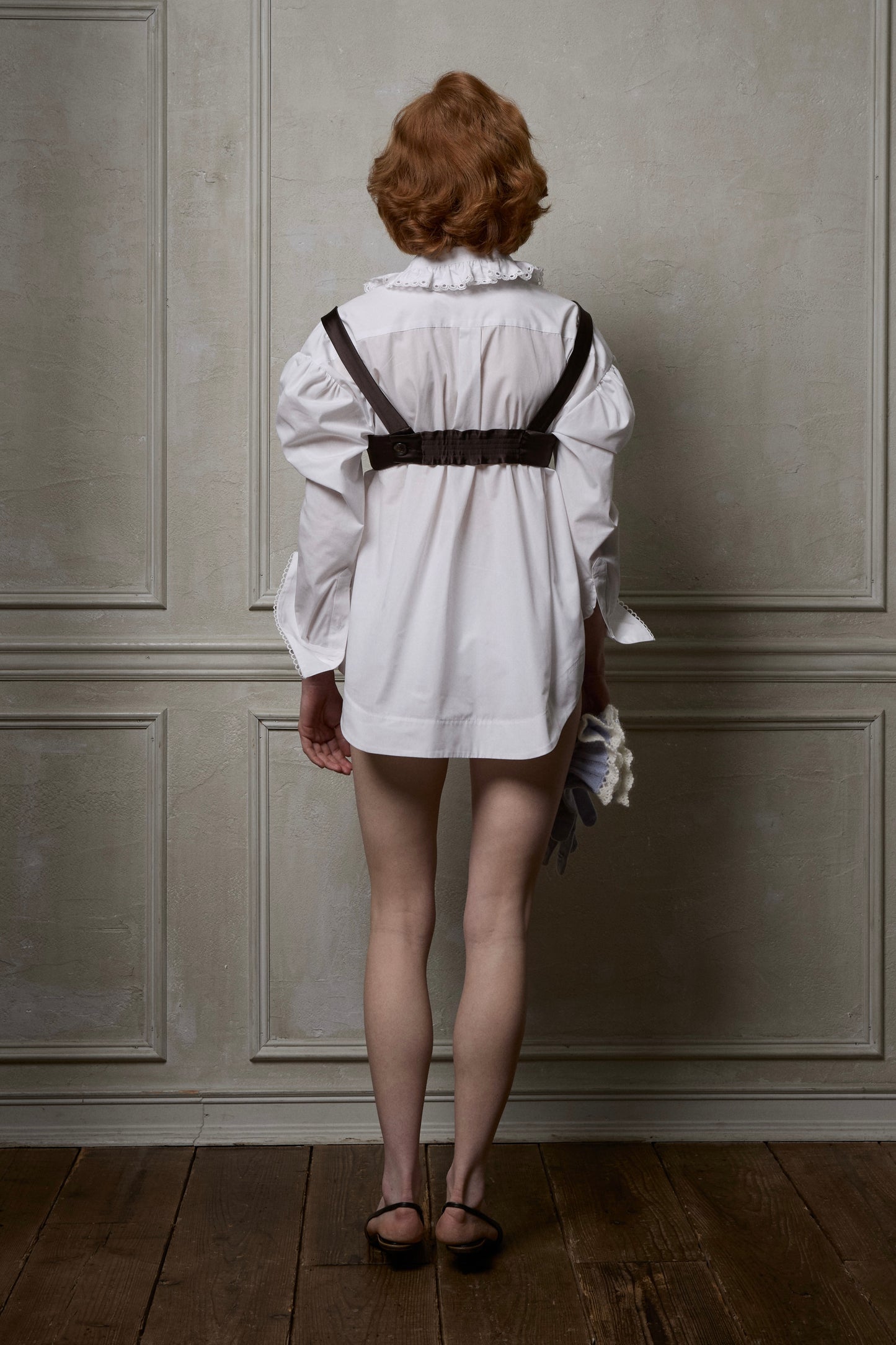 Cotton Ruffle Shirt(White)