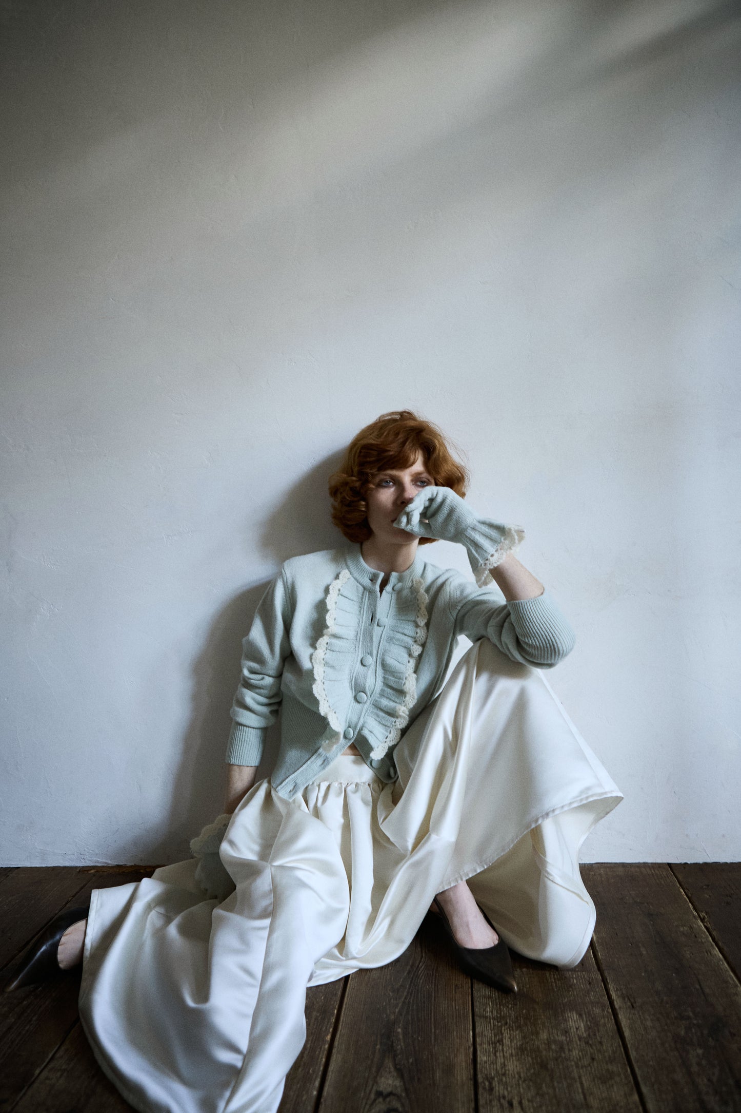 Ruffle Knit Cardigan(Mint)