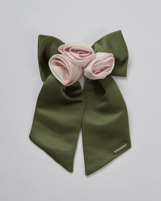 Satin Rose Barrette(Pink)