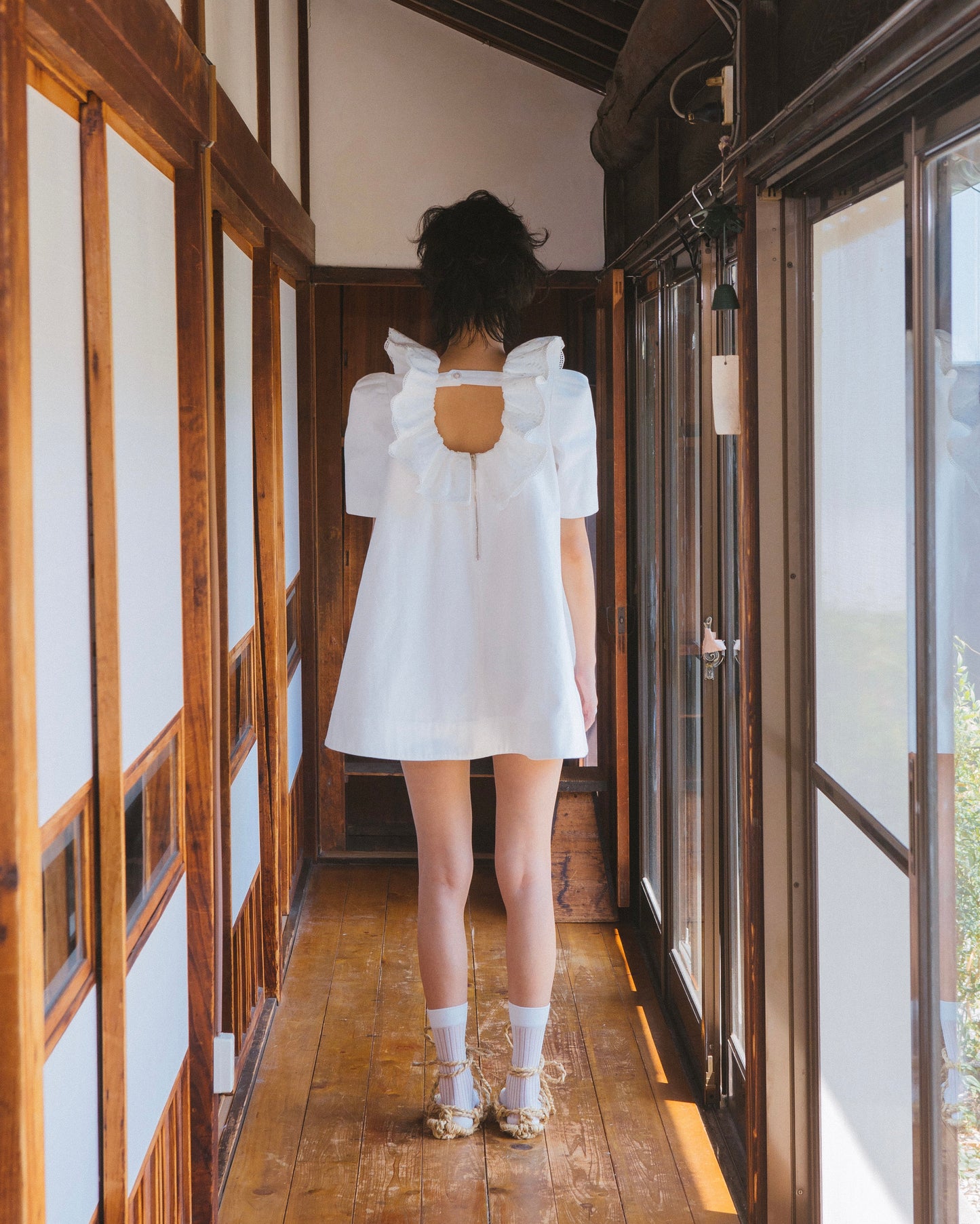 Square Shoulder Denim Dress