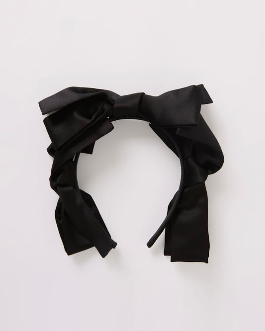Satin Ribbon Headband(Black)