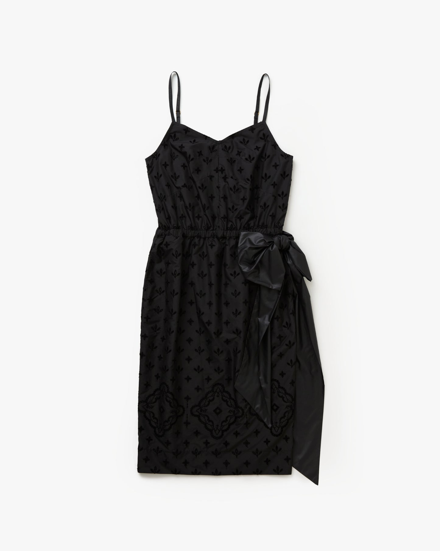 Taffeta Eyelet Lace Cami Dress(Black)