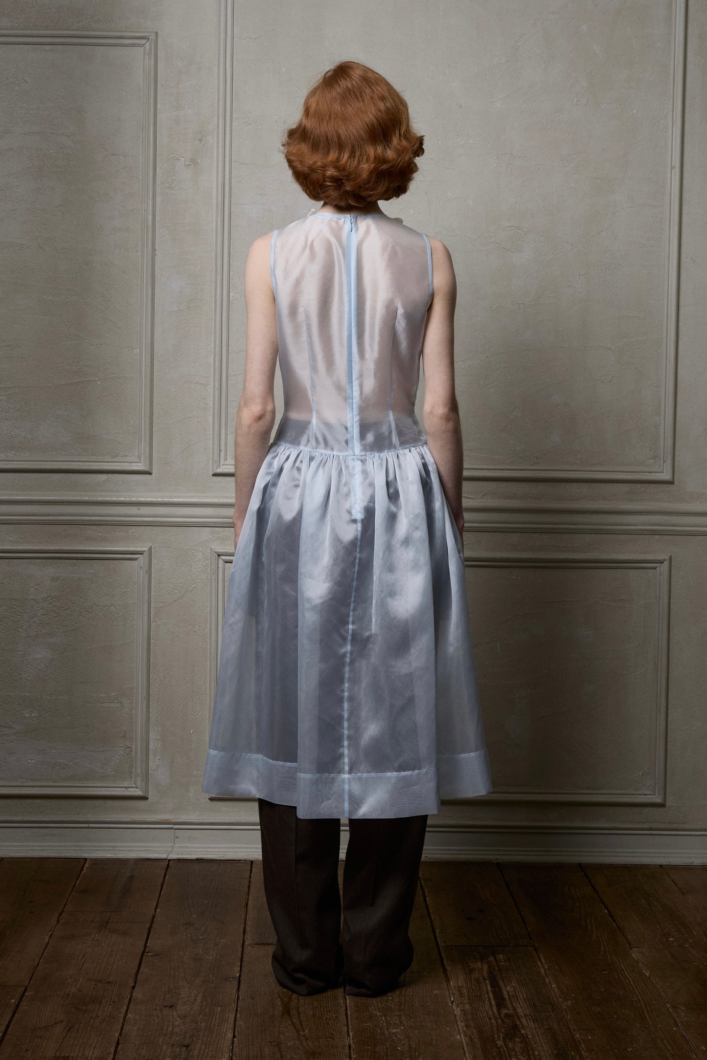 Silk Organza Rose Garden Dress(Light Blue)