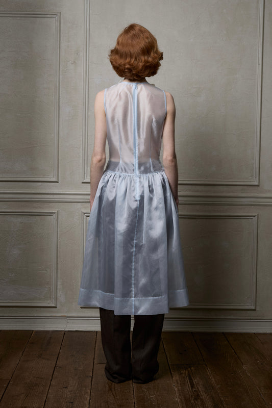 Silk Organza Rose Garden Dress(Light Blue)