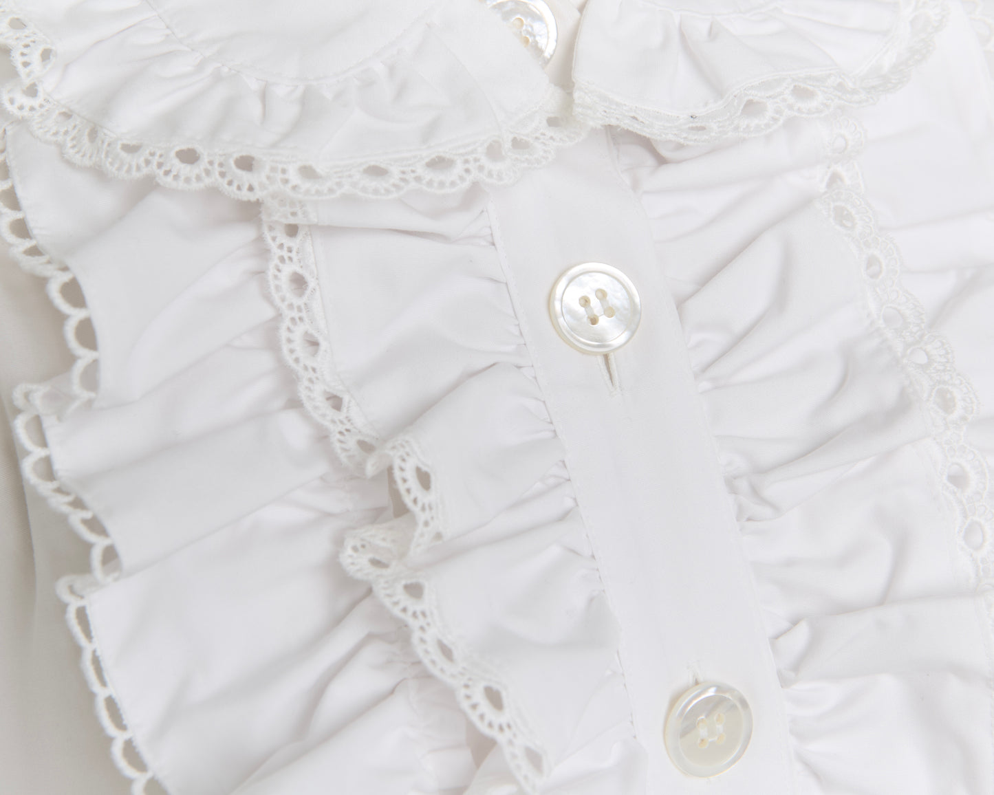 Cotton Ruffle Shirt(White)