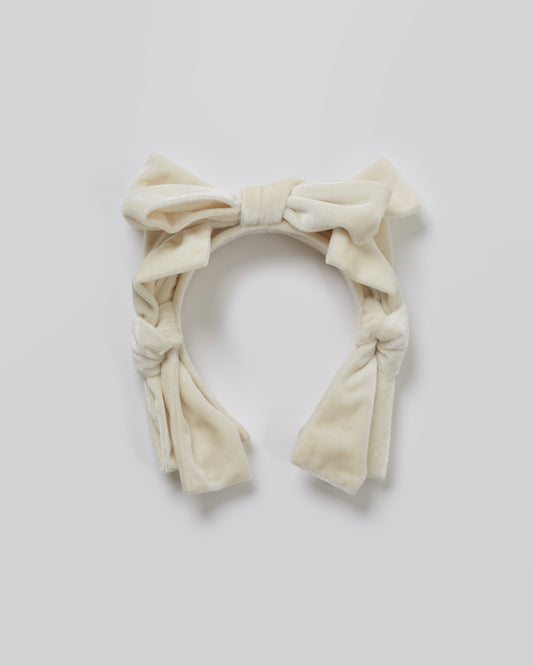 Velour Ribbon Headband(Ivory)
