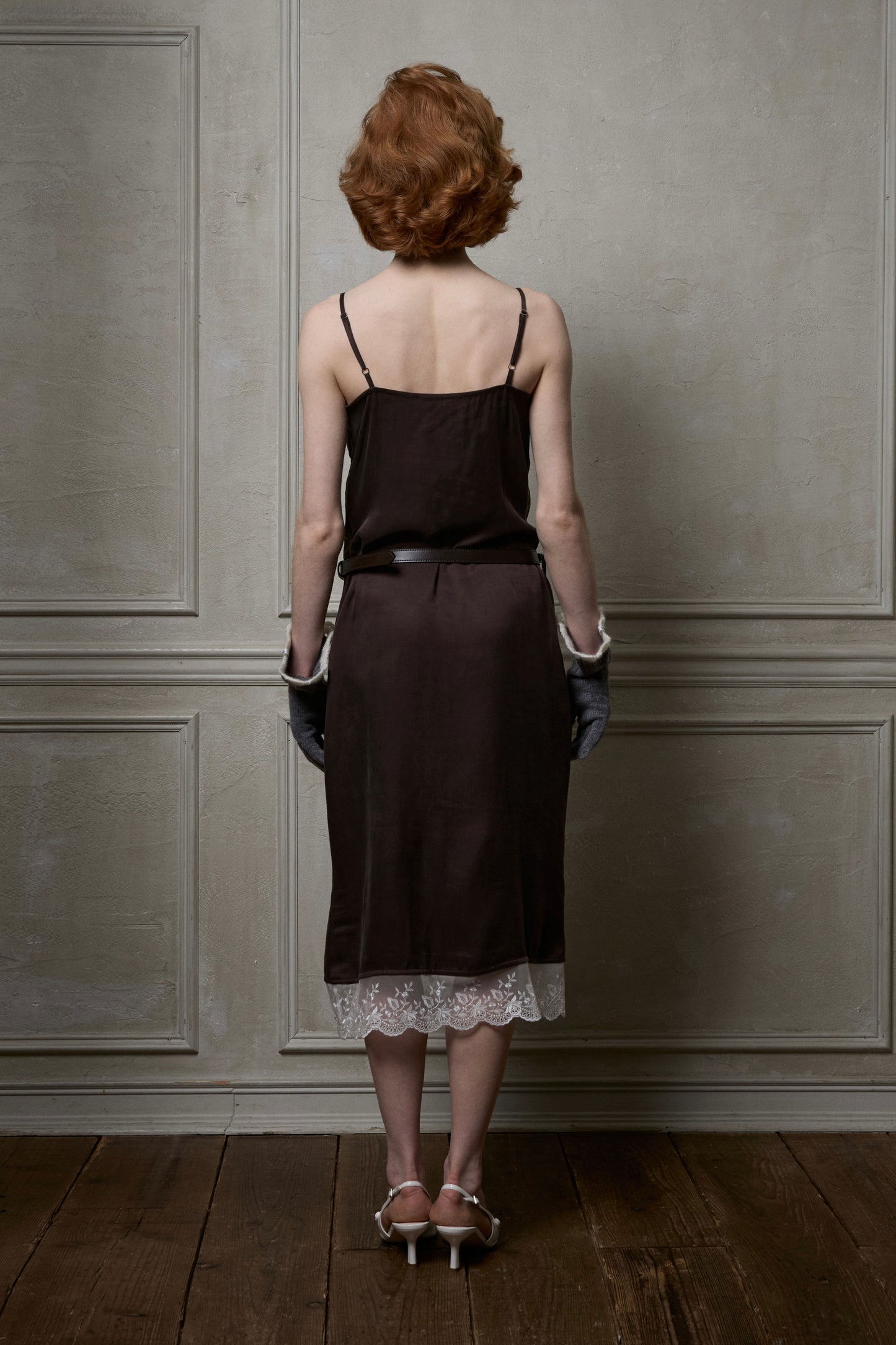 Bow Lingerie Dress(Brown)