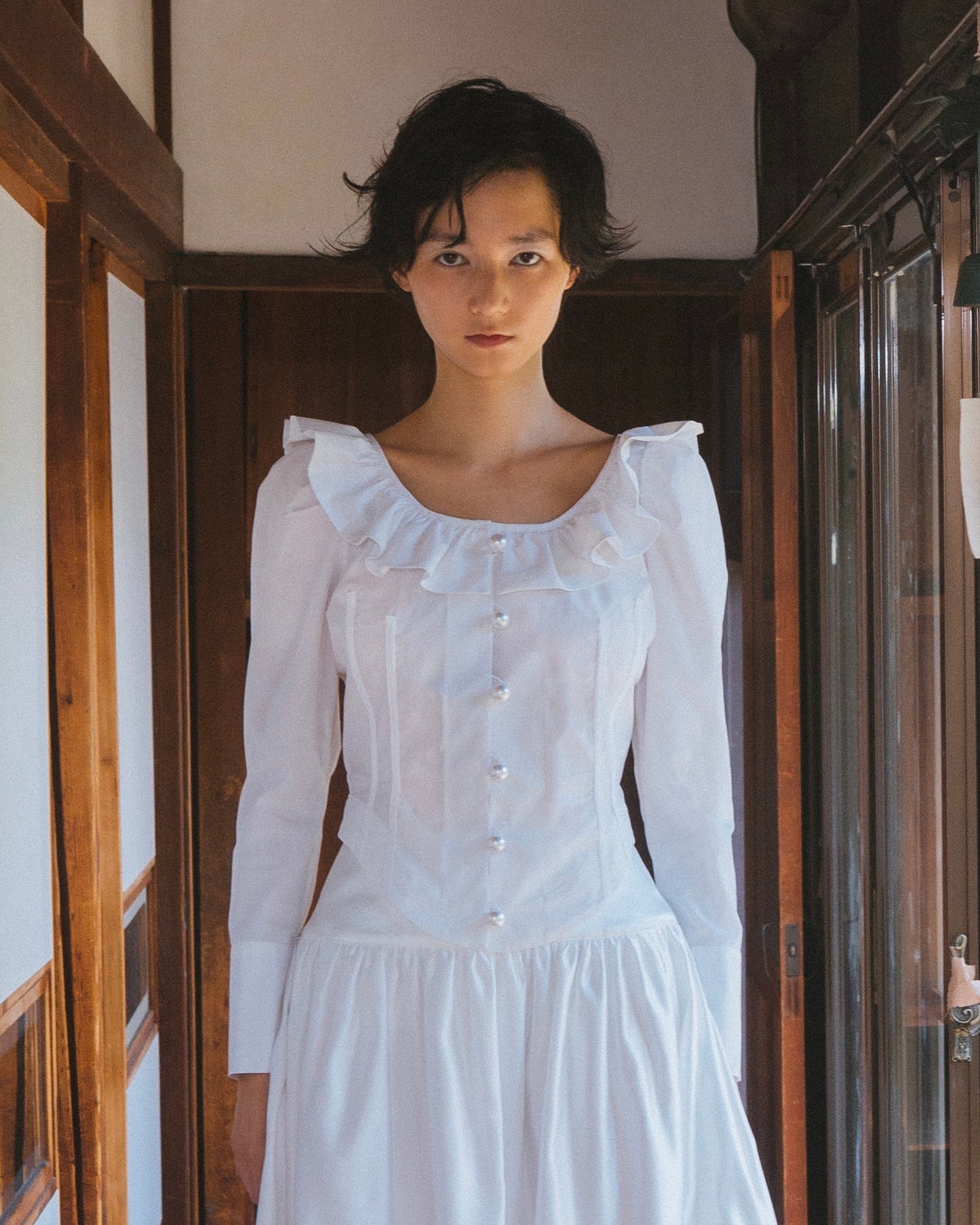 Cotton Princess Blouse(White)