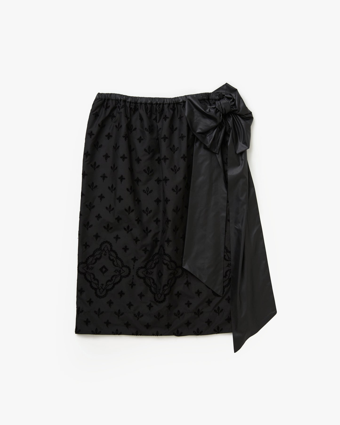 Taffeta Eyelet Lace Tight Skirt(Black)