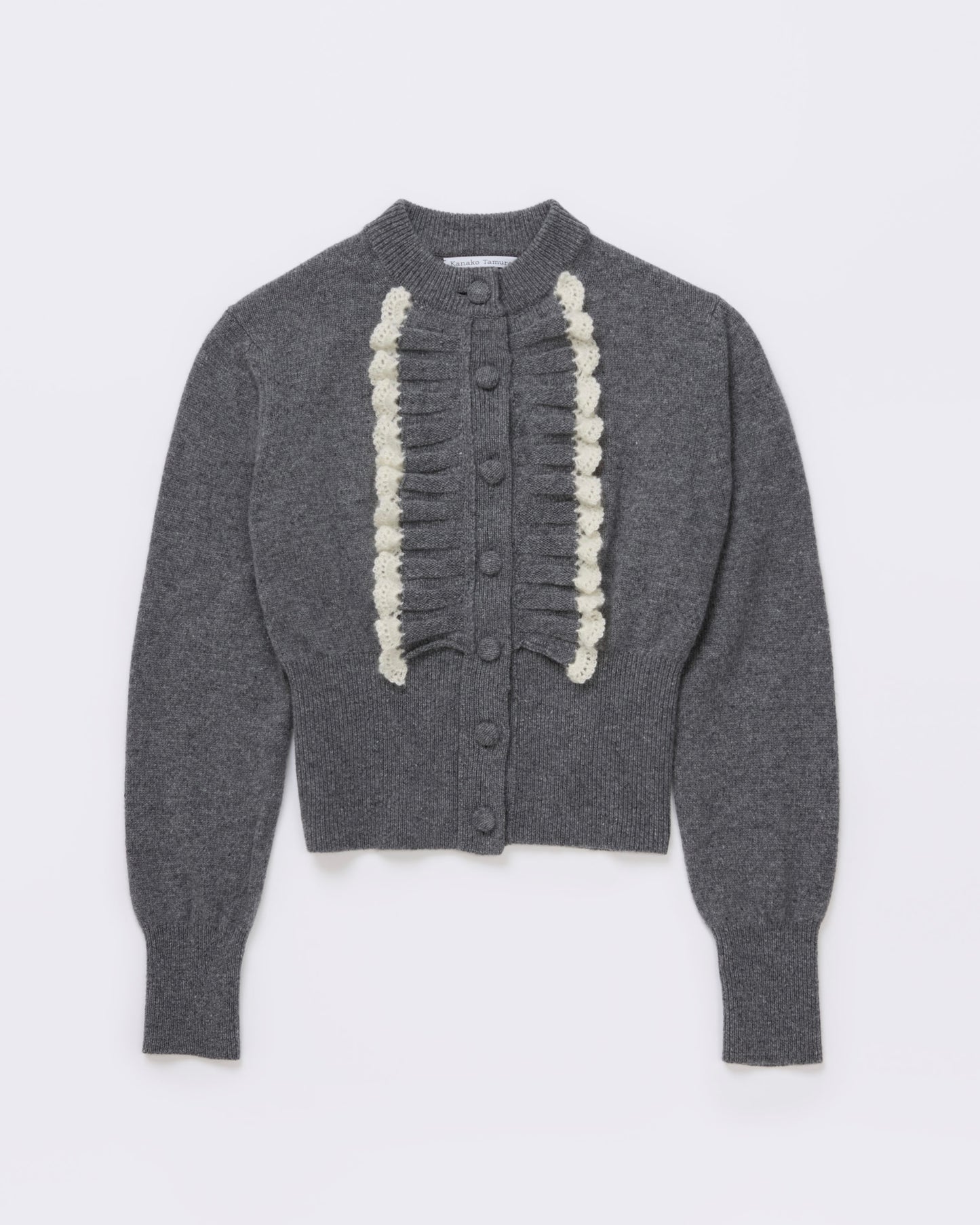 Ruffle Knit Cardigan(Gray)