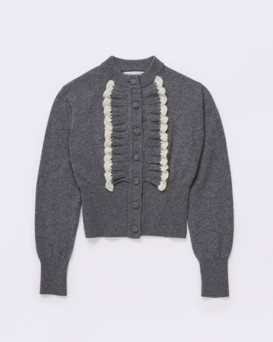 Ruffle Knit Cardigan(Gray)