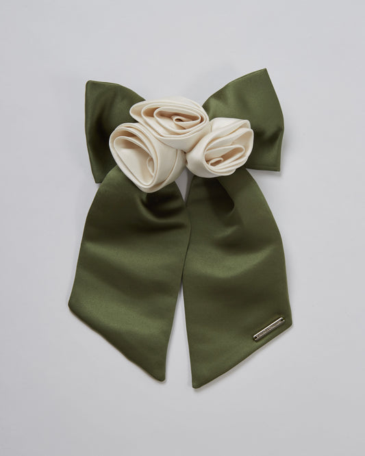 Satin Rose Barrette(Ivory)