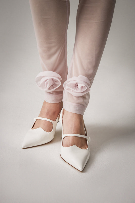 Sheer Roses Leggings(Pink)