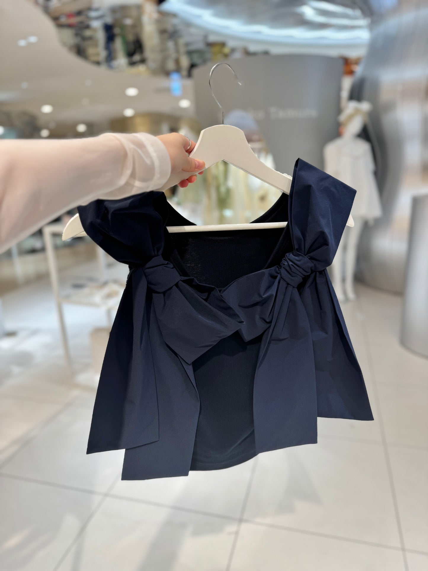 Back Ribbon Tank(Navy)