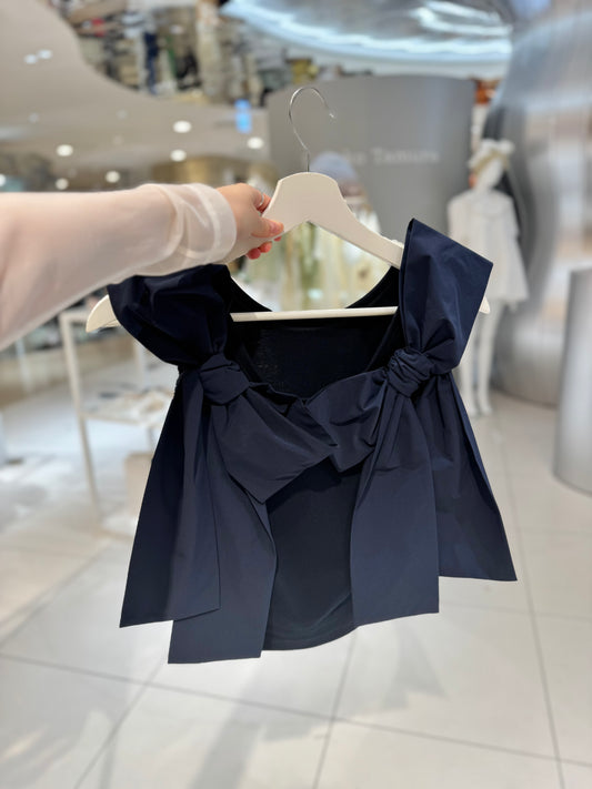 Back Ribbon Tank(Navy)