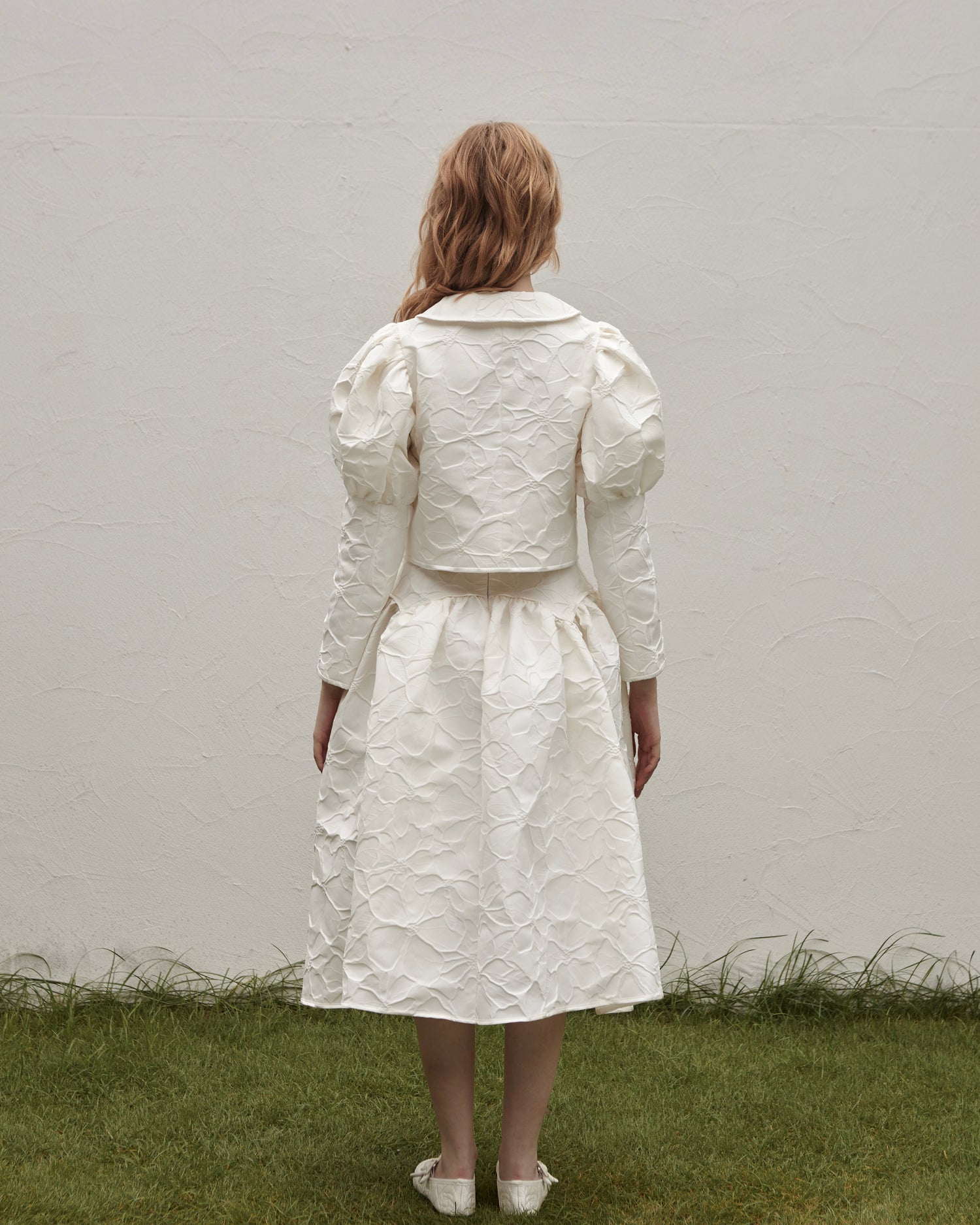 Jacquard Long Skirt(White)